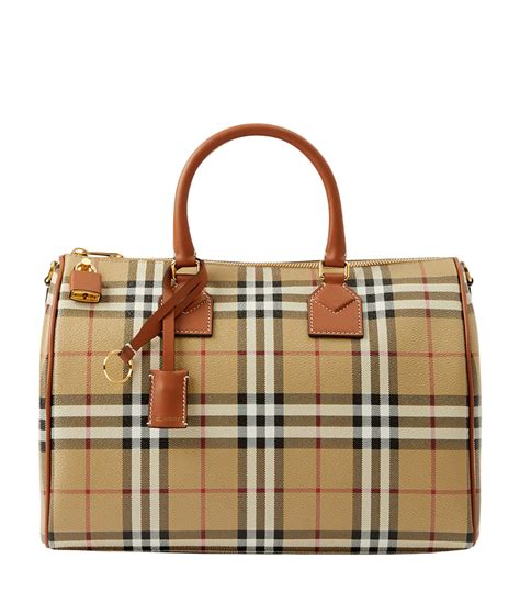 burberry small grainy leather bowling bag|burberry check bowling bag.